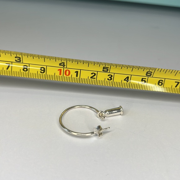 Pandora Earrings Charm Barrel with Hoops Silver, Retired - Picture 2 of 3